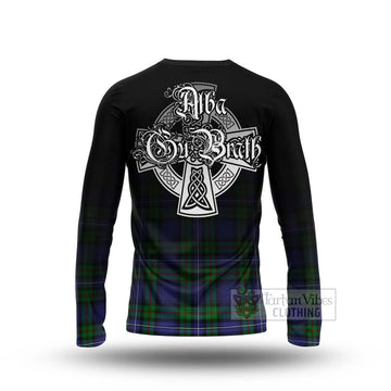 Tartan Vibes Clothing Donnachaidh Tartan Long Sleeve T-Shirt Featuring Alba Gu Brath Family Crest Celtic Inspired