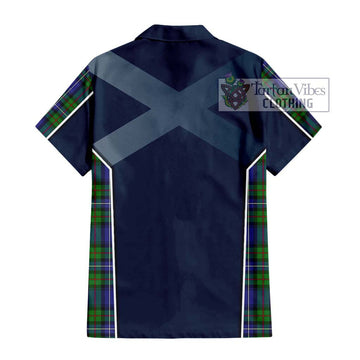 Donnachaidh Tartan Hawaiian Shirt with Family Crest and Lion Rampant Vibes Sport Style