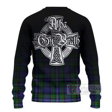 Donnachaidh Tartan Ugly Sweater Featuring Alba Gu Brath Family Crest Celtic Inspired