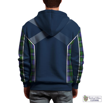 Donnachaidh Tartan Hoodie with Family Crest and Scottish Thistle Vibes Sport Style