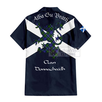 Donnachaidh Tartan Lion Rampant Hawaiian Shirt Proudly Display Your Heritage with Alba Gu Brath and Clan Name