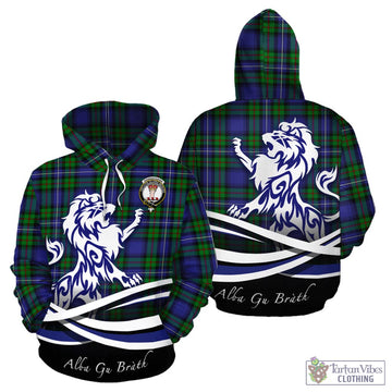Donnachaidh Tartan Hoodie with Alba Gu Brath Regal Lion Emblem