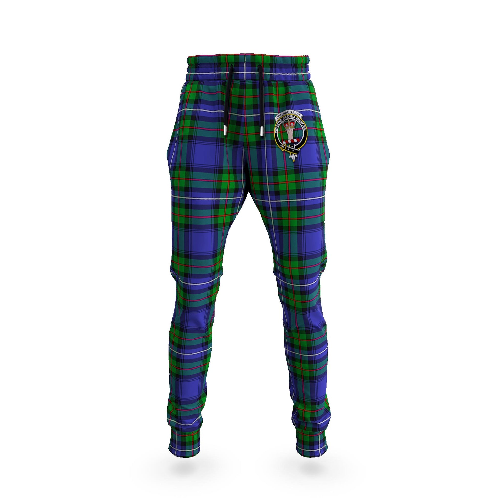 Donnachaidh Tartan Joggers Pants with Family Crest 5XL - Tartan Vibes Clothing