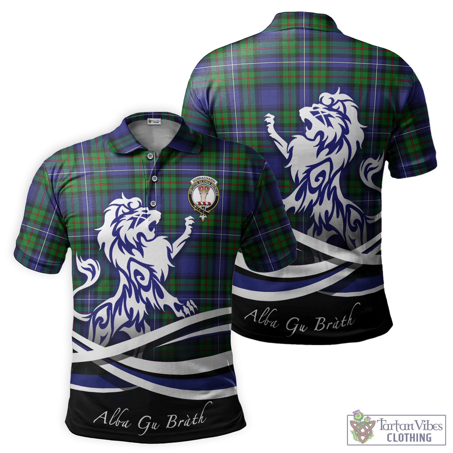 donnachaidh-tartan-polo-shirt-with-alba-gu-brath-regal-lion-emblem