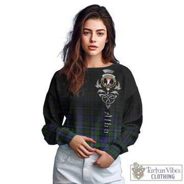 Tartan Vibes Clothing Donnachaidh Tartan Sweatshirt Featuring Alba Gu Brath Family Crest Celtic Inspired