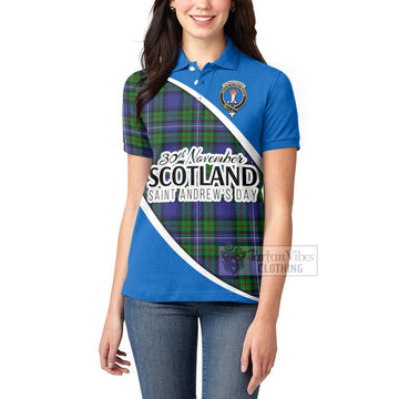 Donnachaidh Family Crest Tartan Women's Polo Shirt Celebrate Saint Andrew's Day in Style