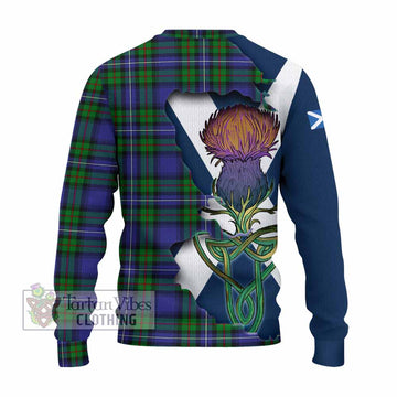 Donnachaidh Tartan Family Crest Knitted Sweater Scottish Thistle Celtic Inspired