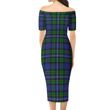 Donnachaidh Tartan Off Shoulder Lady Dress