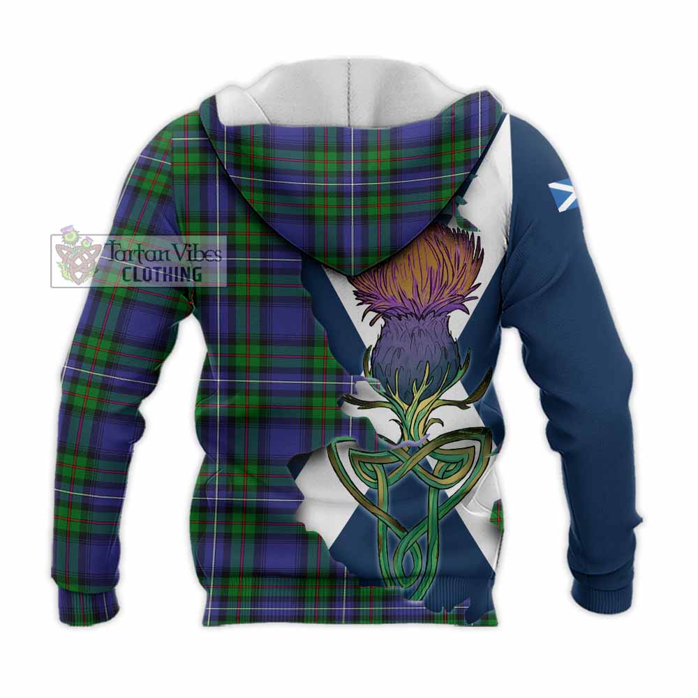Donnachaidh Tartan Family Crest Knitted Hoodie Scottish Thistle Celtic Inspired - Tartan Vibes Clothing