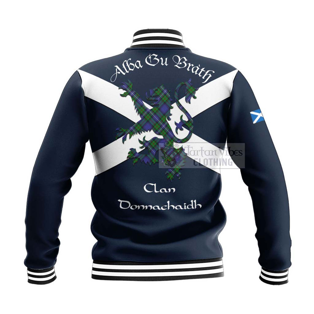 Tartan Vibes Clothing Donnachaidh Tartan Lion Rampant Baseball Jacket – Proudly Display Your Heritage with Alba Gu Brath and Clan Name