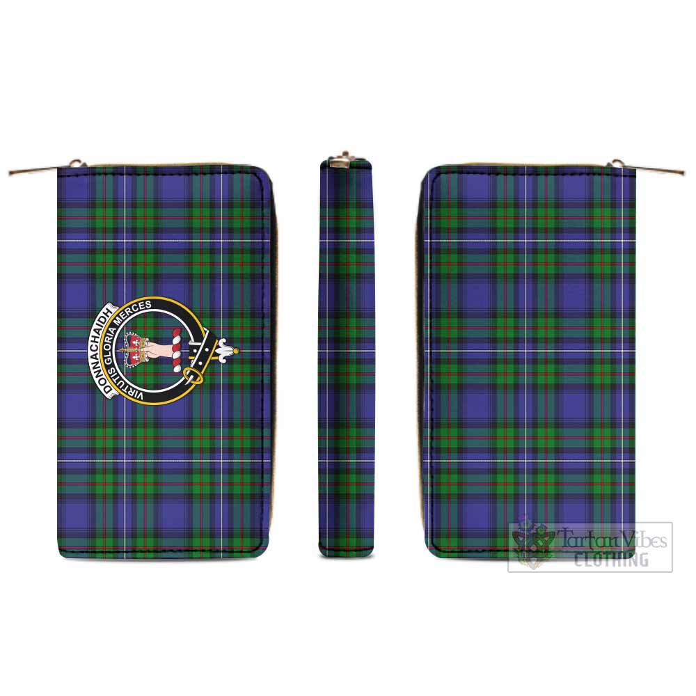 Tartan Vibes Clothing Donnachaidh Tartan Women's Leather Wallet with Family Crest
