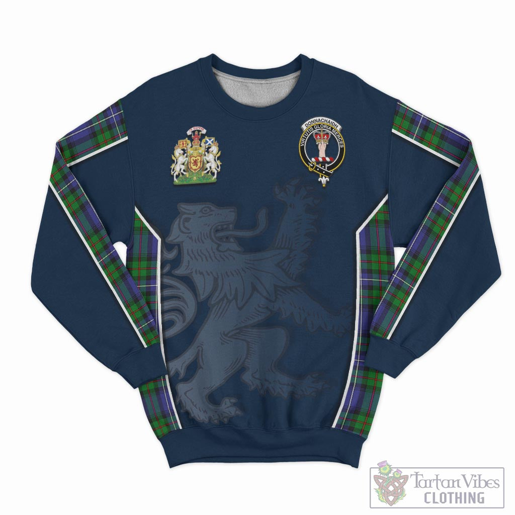 Tartan Vibes Clothing Donnachaidh Tartan Sweater with Family Crest and Lion Rampant Vibes Sport Style