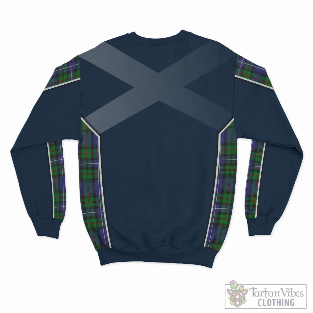 Tartan Vibes Clothing Donnachaidh Tartan Sweatshirt with Family Crest and Scottish Thistle Vibes Sport Style