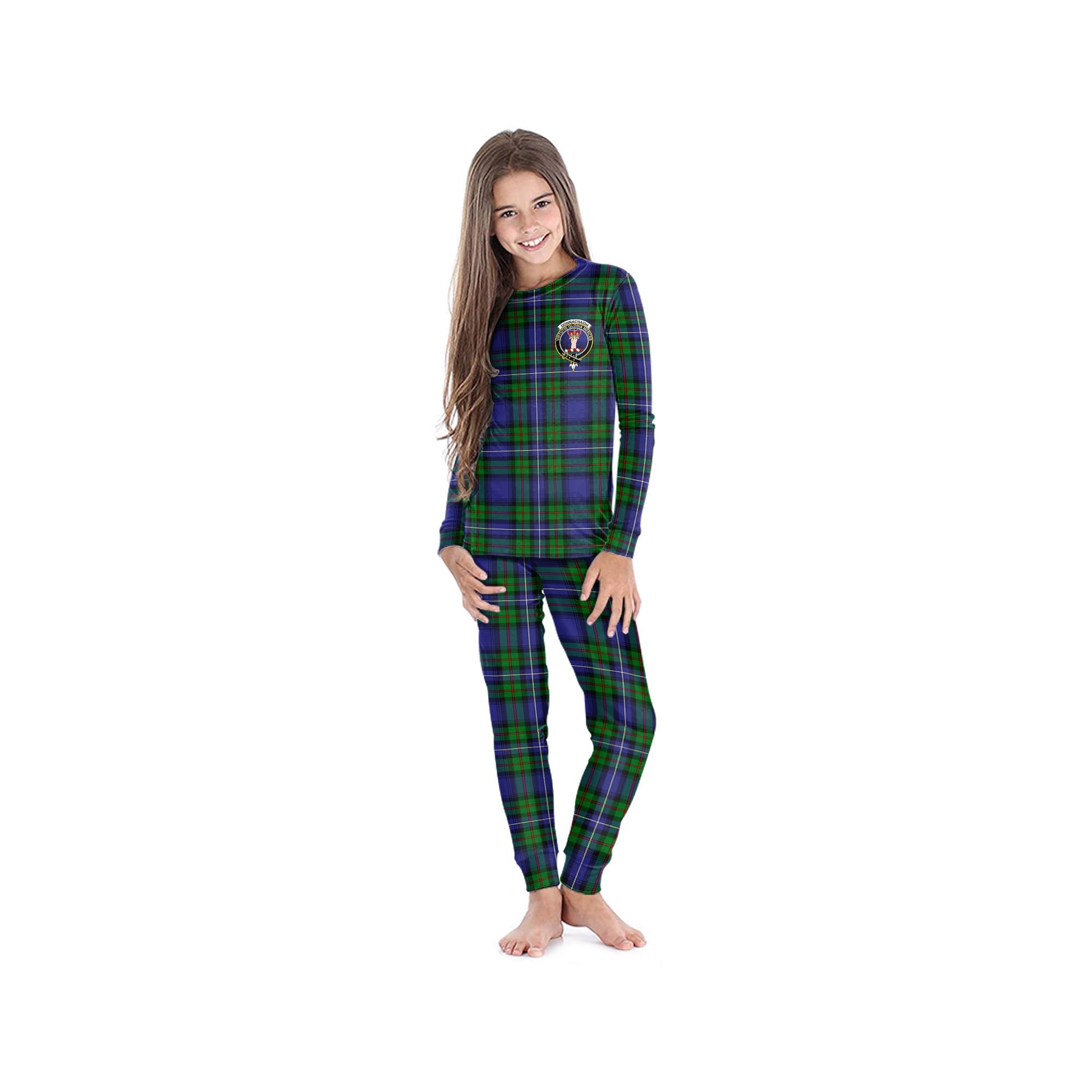 Donnachaidh Tartan Pajamas Family Set with Family Crest - Tartan Vibes Clothing