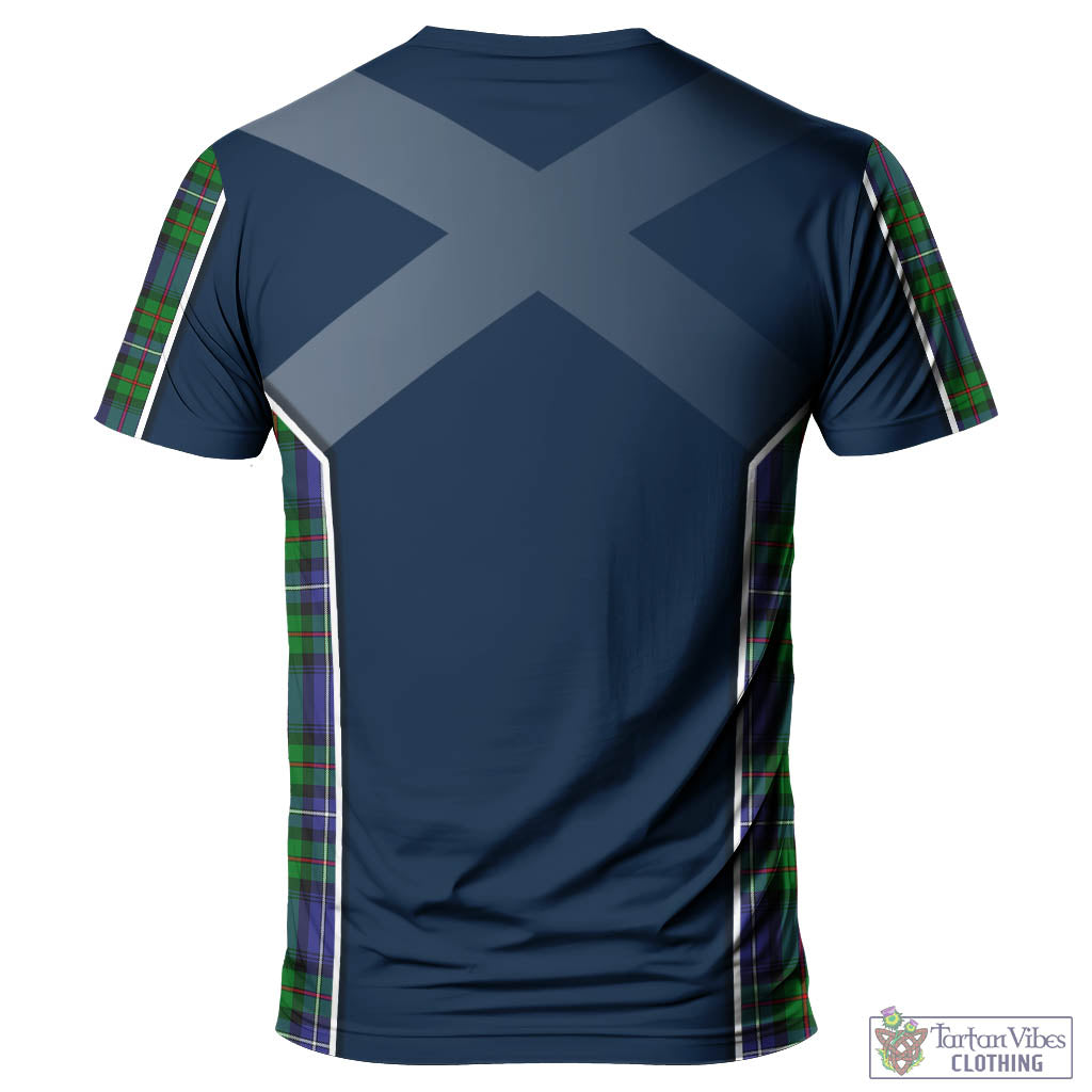 Tartan Vibes Clothing Donnachaidh Tartan T-Shirt with Family Crest and Lion Rampant Vibes Sport Style