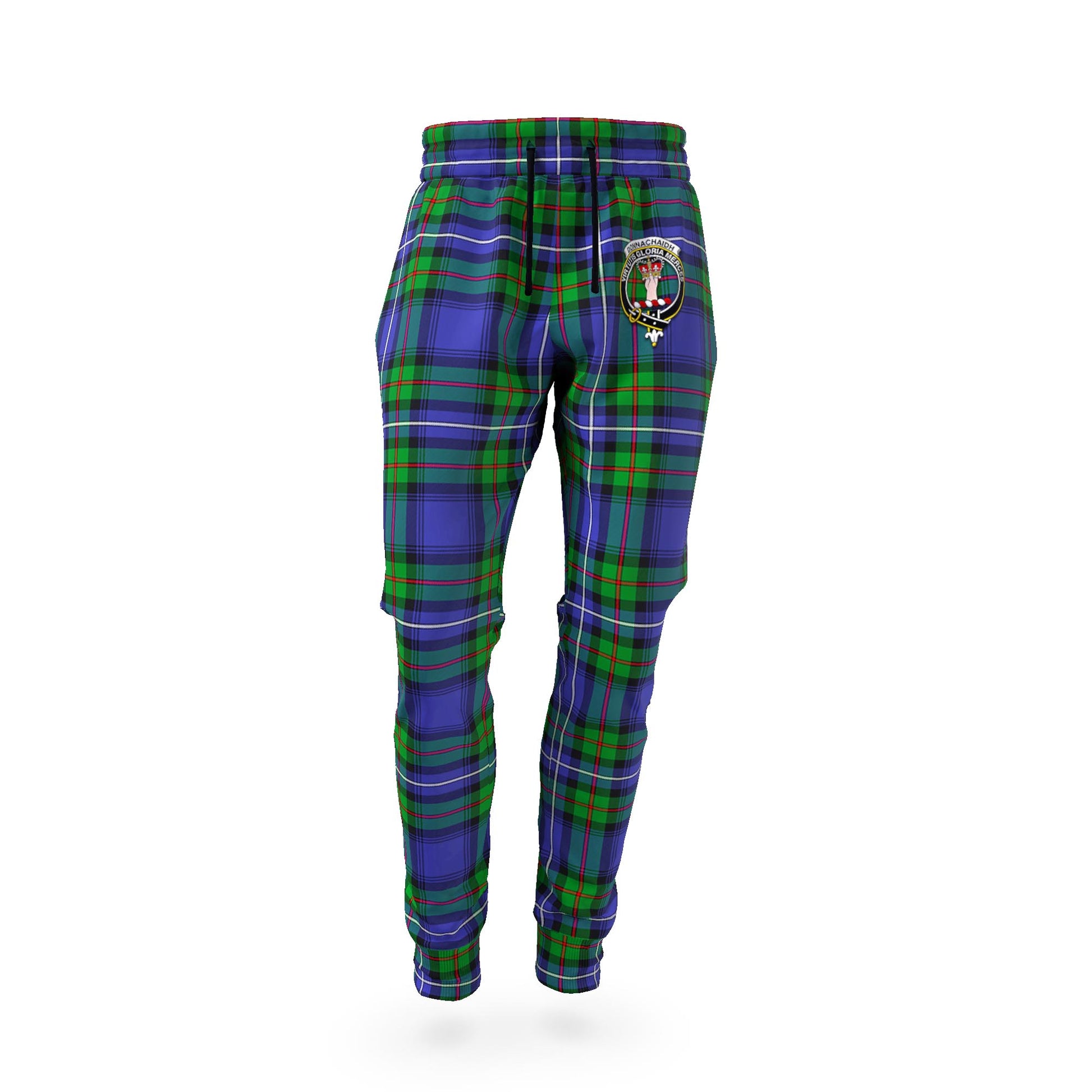 Donnachaidh Tartan Joggers Pants with Family Crest - Tartan Vibes Clothing
