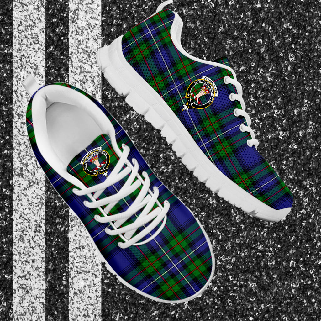 Donnachaidh Tartan Sneakers with Family Crest - Tartan Vibes Clothing