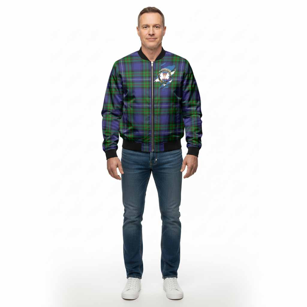 Donnachaidh Clan Crest In Me Tartan Bomber Jacket Scotland Flag Style