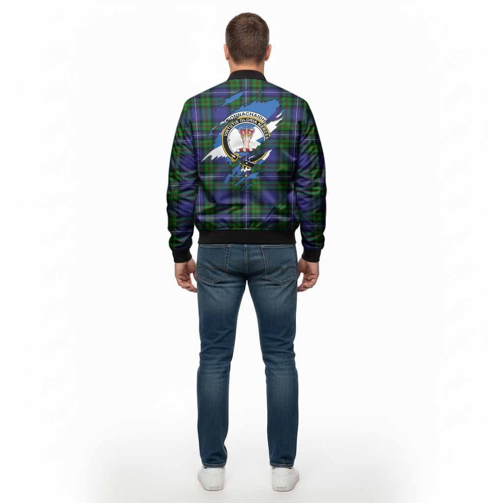 Donnachaidh Clan Crest In Me Tartan Bomber Jacket Scotland Flag Style