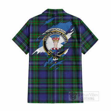 Donnachaidh Clan Crest In Me Tartan Cotton Hawaiian Shirt Scotland Flag Style