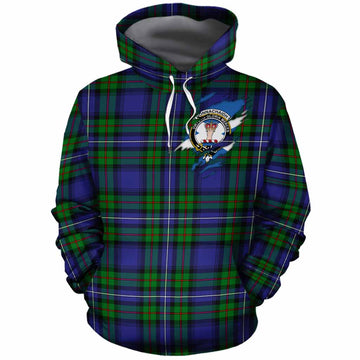 Donnachaidh Clan Crest In Me Tartan Cotton Hoodie Scotland Flag Style