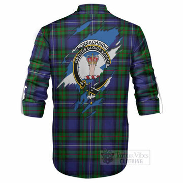 Donnachaidh Clan Crest In Me Tartan Ghillie Shirt Scotland Flag Style