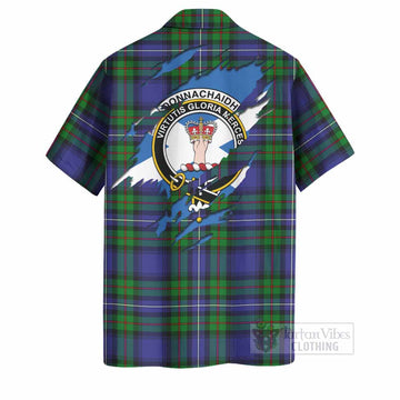Donnachaidh Clan Crest In Me Tartan Hawaiian Shirt Scotland Flag Style