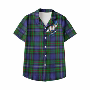Donnachaidh Clan Crest In Me Tartan Kid Hawaiian Shirt Scotland Flag Style