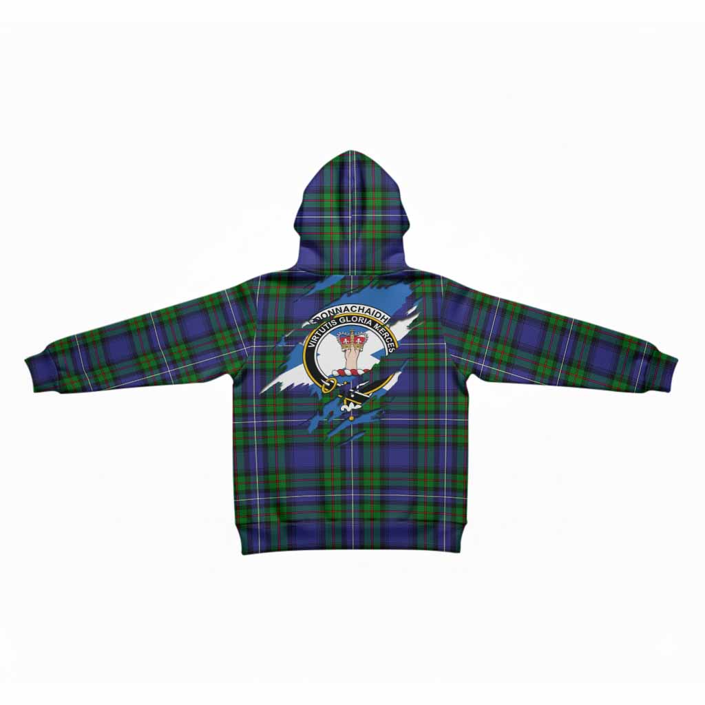 Donnachaidh Clan Crest In Me Tartan Kid Hoodie Scotland Flag Style