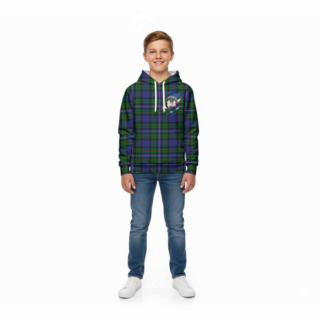 Donnachaidh Clan Crest In Me Tartan Kid Hoodie Scotland Flag Style