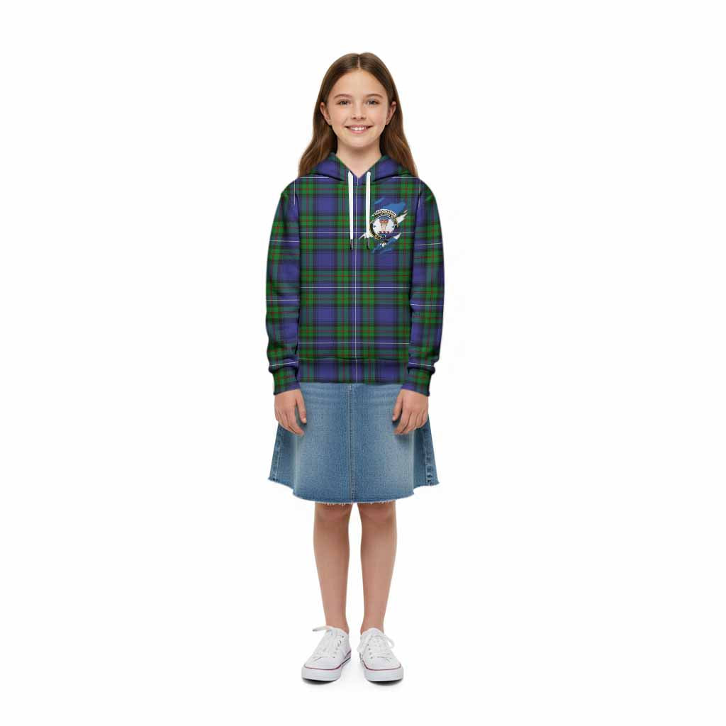 Donnachaidh Clan Crest In Me Tartan Kid Hoodie Scotland Flag Style