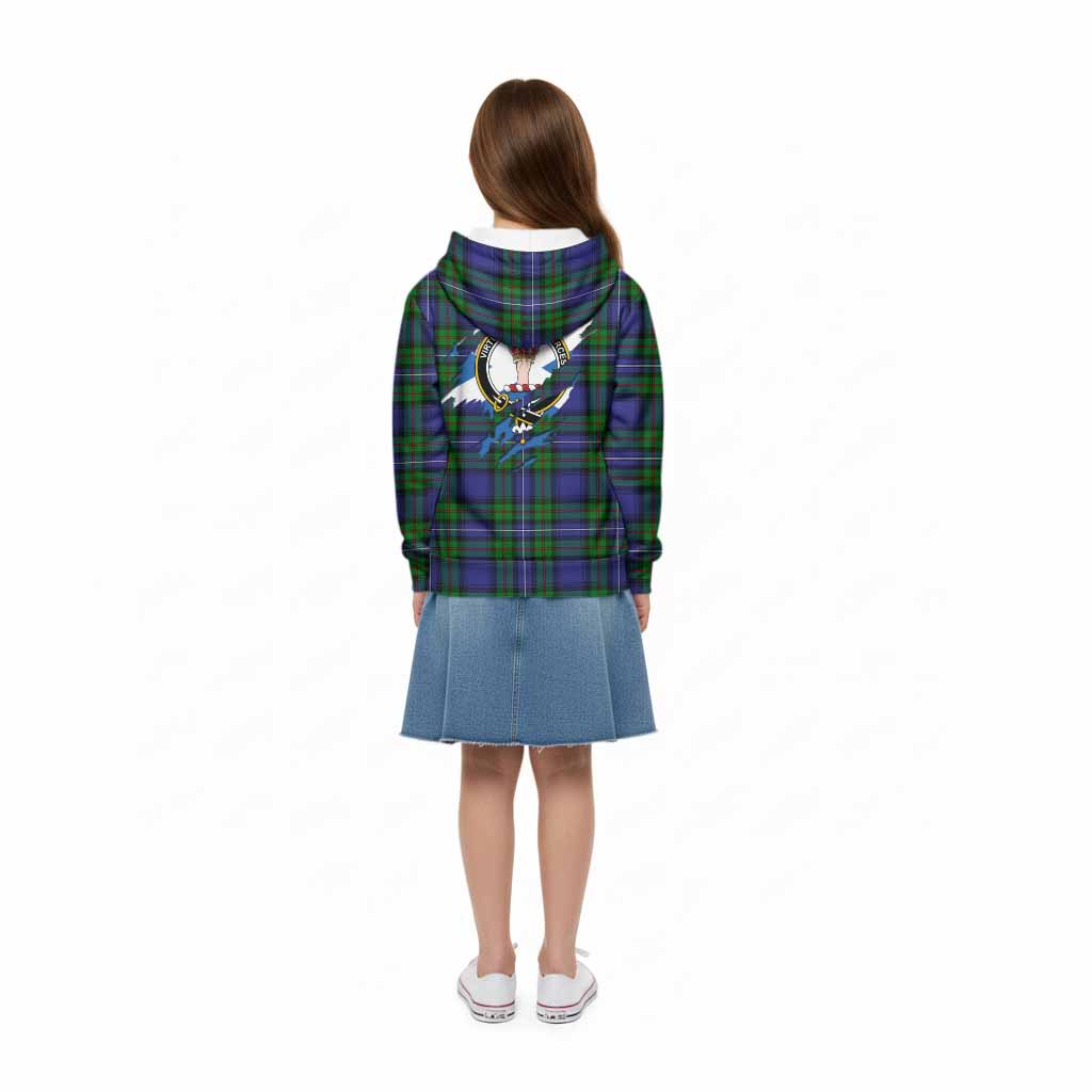 Donnachaidh Clan Crest In Me Tartan Kid Hoodie Scotland Flag Style
