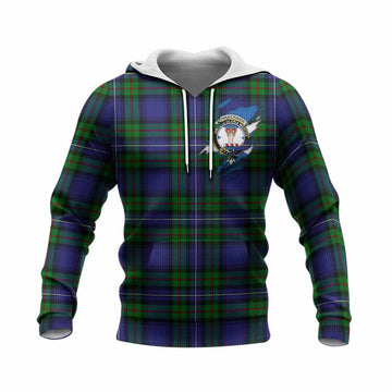 Donnachaidh Clan Crest In Me Tartan Knitted Hoodie Scotland Flag Style