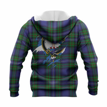Donnachaidh Clan Crest In Me Tartan Knitted Hoodie Scotland Flag Style