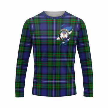 Donnachaidh Clan Crest In Me Tartan Long Sleeve T-Shirt Scotland Flag Style