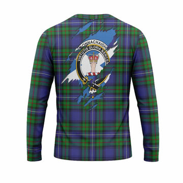 Donnachaidh Clan Crest In Me Tartan Long Sleeve T-Shirt Scotland Flag Style