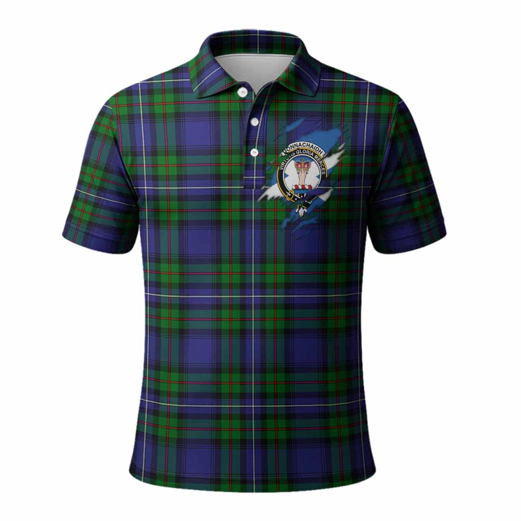 Donnachaidh Clan Crest In Me Tartan Polo Shirt Scotland Flag Style