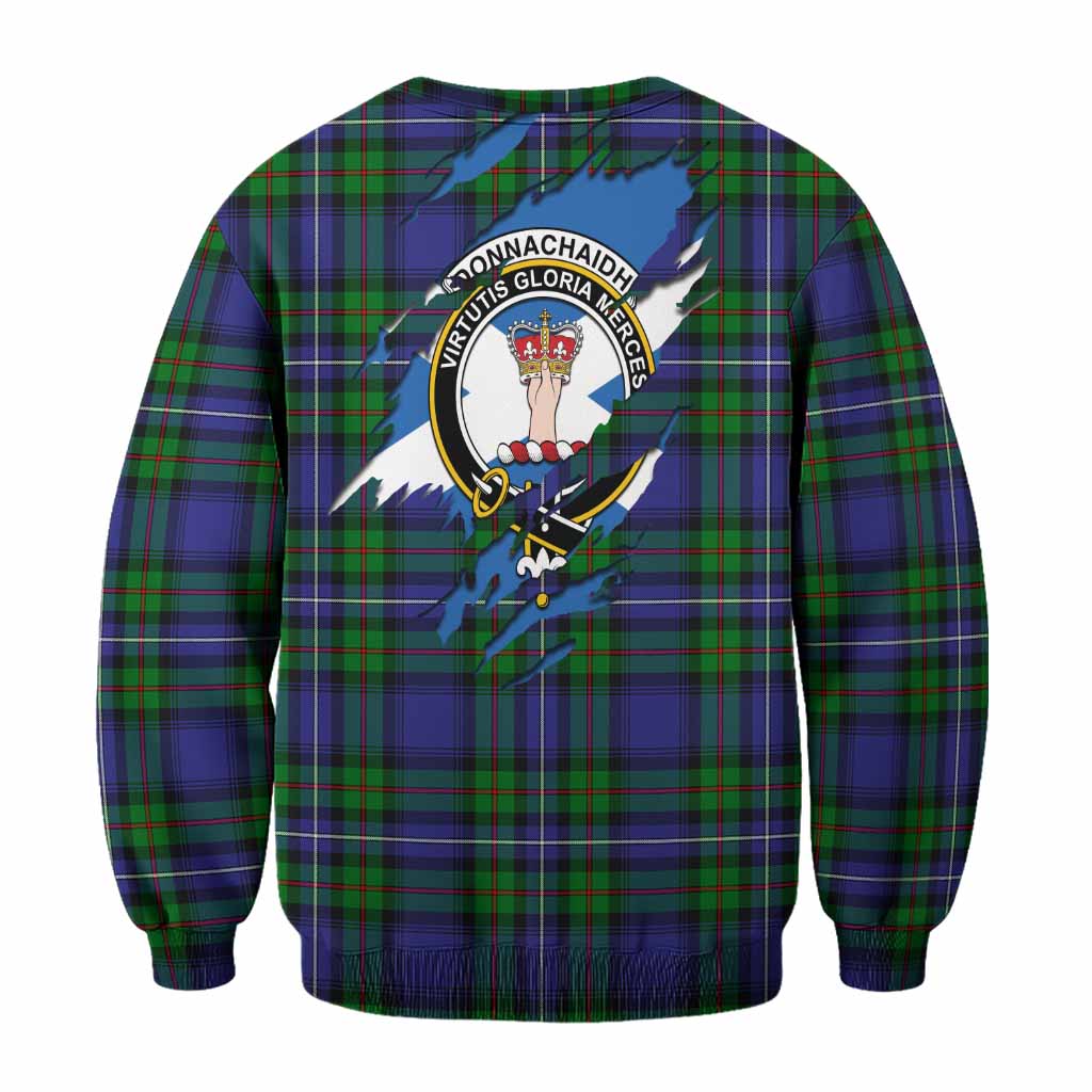 Donnachaidh Clan Crest In Me Tartan Sweatshirt Scotland Flag Style