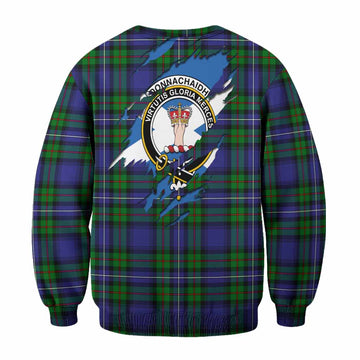 Donnachaidh Clan Crest In Me Tartan Sweatshirt Scotland Flag Style