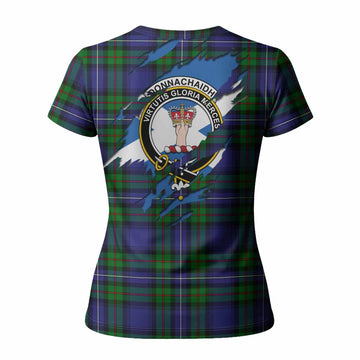Donnachaidh Clan Crest In Me Tartan Women T shirt Scotland Flag Style