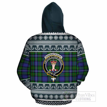 Donnachaidh Clan Tartan Christmas Cotton Hoodie with Family Crest
