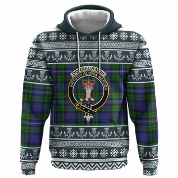 Donnachaidh Clan Tartan Christmas Hoodie with Family Crest