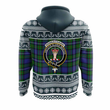 Donnachaidh Clan Tartan Christmas Hoodie with Family Crest