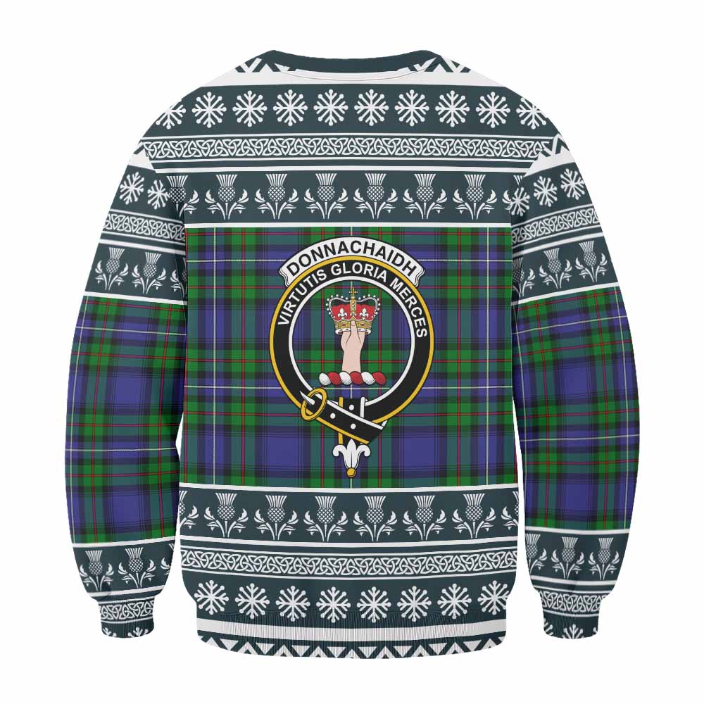 Donnachaidh Clan Tartan Christmas Sweatshirt with Family Crest - Tartan Vibes Clothing