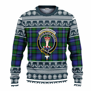 Donnachaidh Clan Tartan Christmas Ugly Sweater with Family Crest