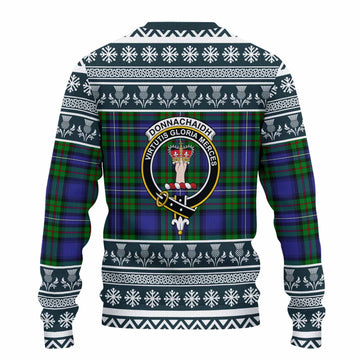 Donnachaidh Clan Tartan Christmas Ugly Sweater with Family Crest