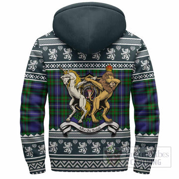 Donnachaidh Clan Tartan Crest Christmas Fleece Hoodie Coat of Arms Funny Style