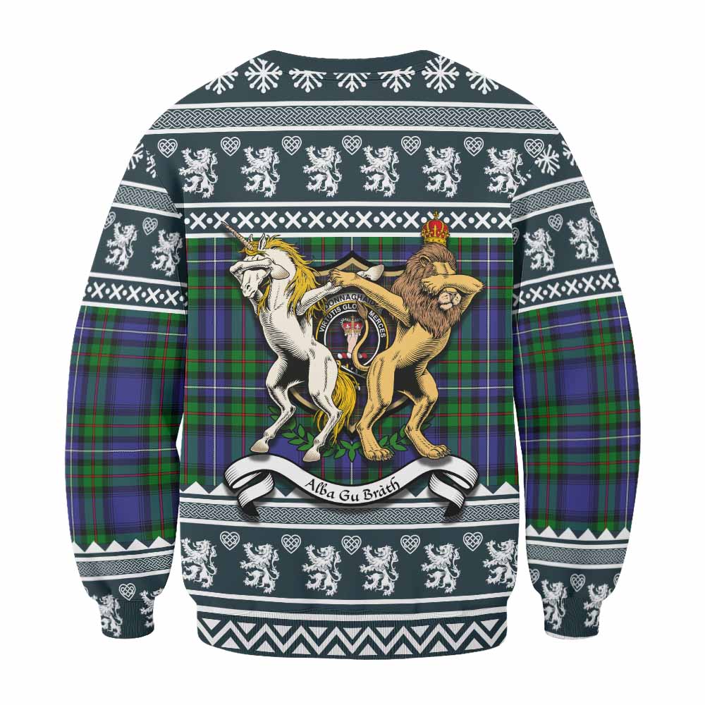 Donnachaidh Clan Tartan Crest Christmas Sweatshirt Coat of Arms Funny Style - Tartan Vibes Clothing