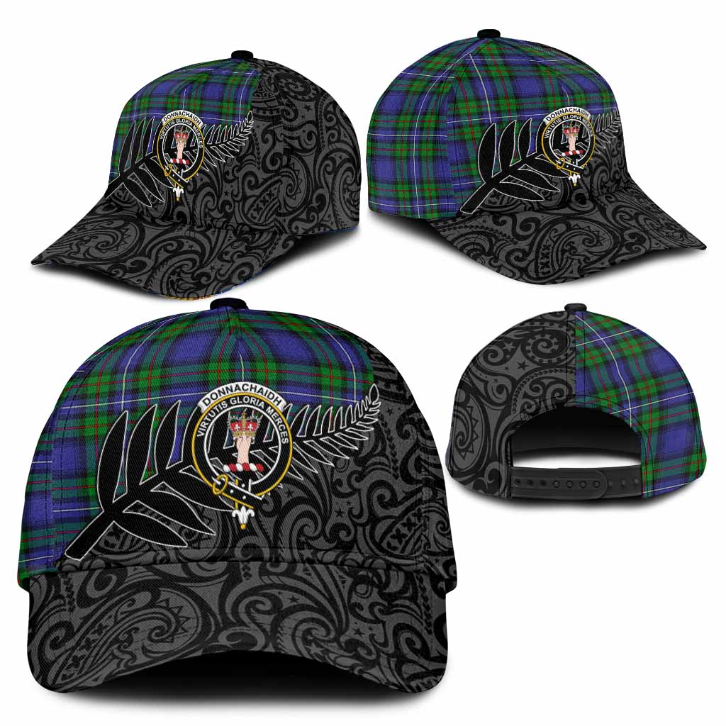 Donnachaidh Crest Tartan Classic Cap with New Zealand Silver Fern Half Style