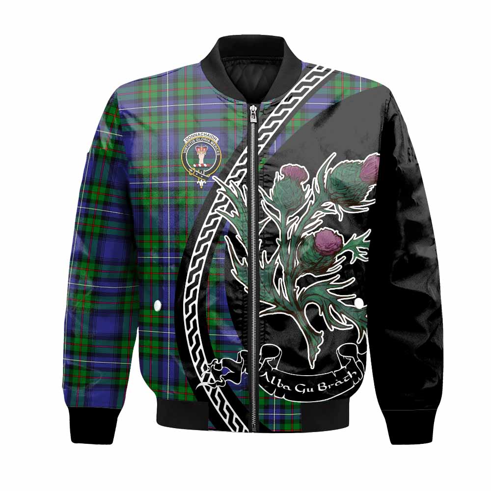 Donnachaidh Family Crest Tartan Bomber Jacket Alba Thistle Inspired - Tartan Vibes Clothing